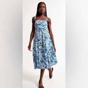 Abercrombie & Fitch Blue Floral Midi Dress